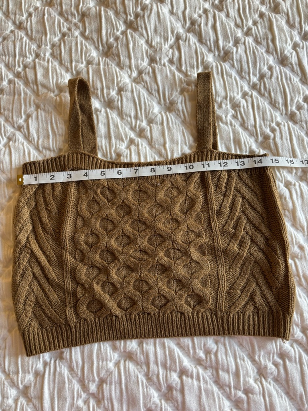 SHEIN Cable Knit Sweater Cropped Tank Top L - Picture 7 of 8